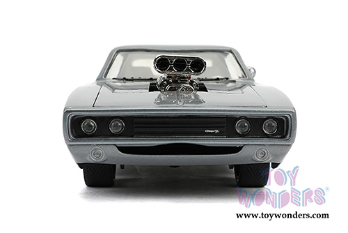 Jada Toys Bigtime Muscle | Dodge Charger R/T with Blower Hardtop (1970, 1/24 scale diecast model car, Glossy Gray) 31668