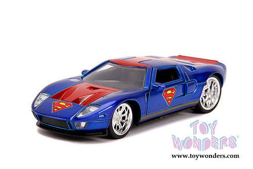 Jada Toys - Hollywood Rides | Superman Ford GT (2005, 1/32 scale diecast model car, Candy Blue/Red) 31717