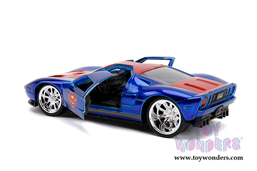 Jada Toys - Hollywood Rides | Superman Ford GT (2005, 1/32 scale diecast model car, Candy Blue/Red) 31717