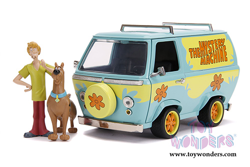 Jada Toys - Hollywood Rides | The Mystery Machine with Shaggy and Scooby-Doo figures (1/24, diecast model car, Turquoise/Green) 31720/4