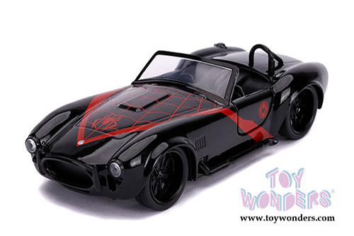 Jada Toys - Hollywood Rides | Marvel Spider Man Shelby Cobra 427 S/C (1965, 1/32 scale diecast model car, Black) 31743
