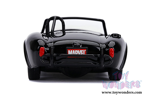 Jada Toys - Hollywood Rides | Marvel Spider Man Shelby Cobra 427 S/C (1965, 1/32 scale diecast model car, Black) 31743
