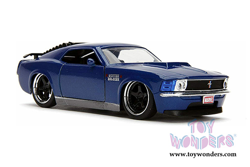 Jada Toys - Hollywood Rides | Marvel Avengers Winter Soldier Ford Mustang Boss (1970, 1/32 scale diecast model car, Blue/Silver) 31745