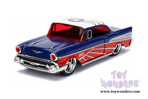 Jada Toys - Hollywood Rides | Marvel Avengers Falcon Chevrolet&reg; Bel Air&reg; (1957, 1/32 scale diecast model car, Blue/Red) 31762
