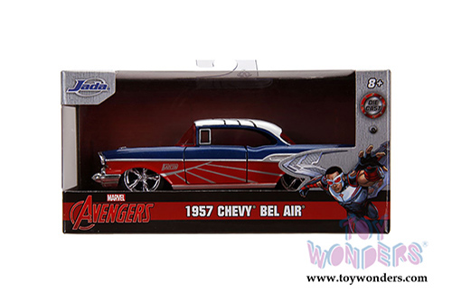 Jada Toys - Hollywood Rides | Marvel Avengers Falcon Chevrolet&reg; Bel Air&reg; (1957, 1/32 scale diecast model car, Blue/Red) 31762