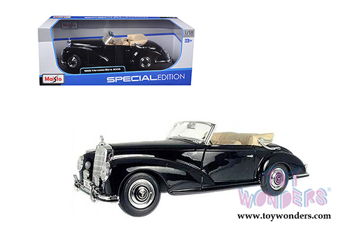 Maisto - Special Edition | Mercedes-Benz 300S Convertible (1955, 1/18 scale diecast model car, Black) 31806BK