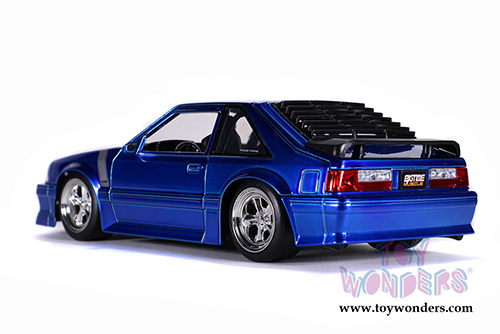 Jada Toys Big Time Muscle - Ford Mustang GT Hardtop (1989, 1/24 scale diecast model car, Candy Blue) 31863/4