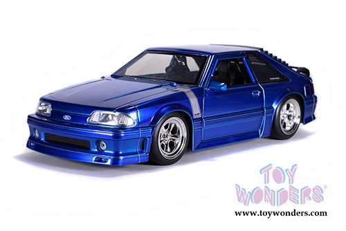 Jada Toys Big Time Muscle - Ford Mustang GT Hardtop (1989, 1/24 scale diecast model car, Candy Blue) 31863/4