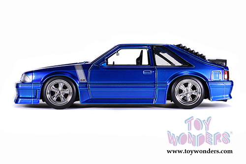 Jada Toys Big Time Muscle - Ford Mustang GT Hardtop (1989, 1/24 scale diecast model car, Candy Blue) 31863/4