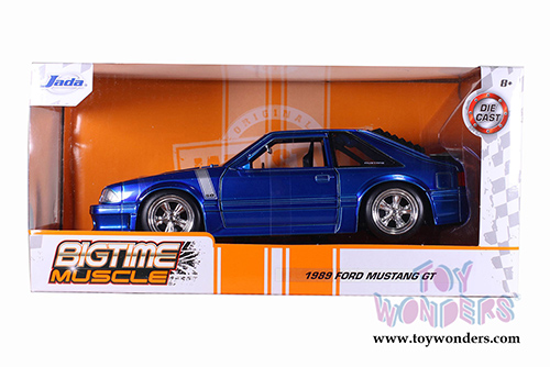 Jada Toys Big Time Muscle - Ford Mustang GT Hardtop (1989, 1/24 scale diecast model car, Candy Blue) 31863/4