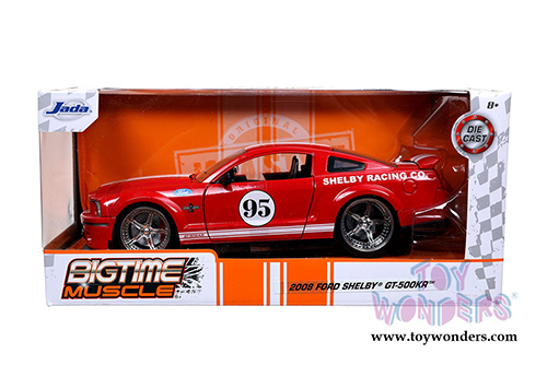 Jada Toys Bigtime Muscle | Ford Shelby&reg; GT-500KR #95 Shelby Racing Co. Hardtop (2008, 1/24 scale diecast model car, Red/White) 31867/4