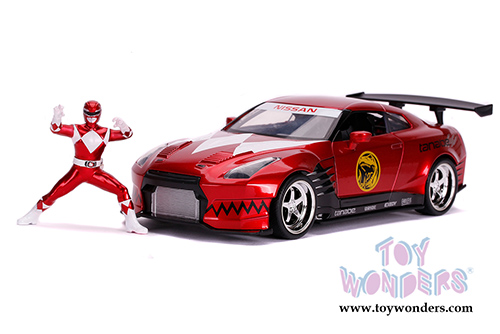 Jada Toys - Hollywood Rides | Nissan GT-R (R35) with Red Ranger figure (2009, 1/24, diecast model car, Red) 31908