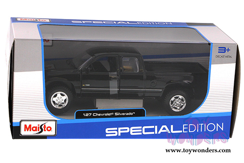 Maisto - Chevy Silverado Pickup Truck (1/27 scale diecast model car, Black) 31941BK