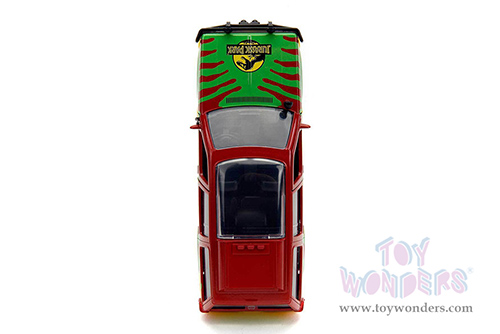 Jada Toys - Hollywood Rides | Ford Explorer "Jurassic Park" (1993) Movie 30th Anniversary (1/32 scale diecast model car, Red/Yellow/Green) 31956/24