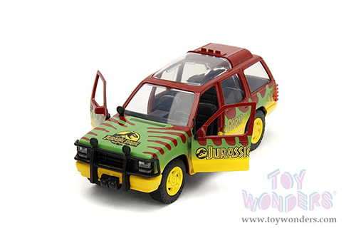 Jada Toys - Hollywood Rides | Ford Explorer "Jurassic Park" (1993) Movie 30th Anniversary (1/32 scale diecast model car, Red/Yellow/Green) 31956/24