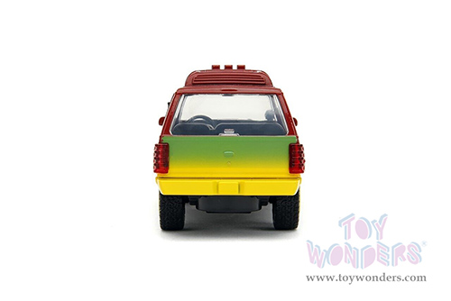 Jada Toys - Hollywood Rides | Ford Explorer "Jurassic Park" (1993) Movie 30th Anniversary (1/32 scale diecast model car, Red/Yellow/Green) 31956/24