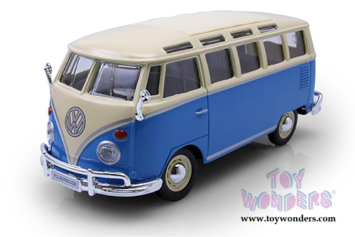 Maisto - Volkswagen Van "Samba" Bus (1/25 scale diecast model car, Blue) 31956BU