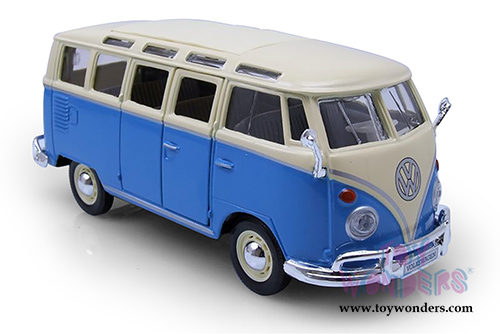 Maisto - Volkswagen Van "Samba" Bus (1/25 scale diecast model car, Blue) 31956BU