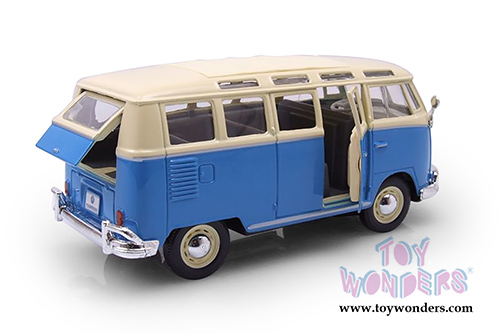 Maisto - Volkswagen Van "Samba" Bus (1/25 scale diecast model car, Blue) 31956BU