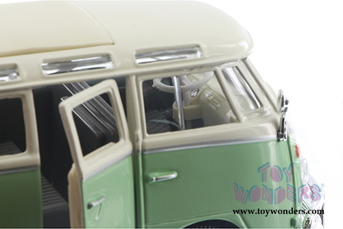 Maisto - Special Edition |  Volkswagen Van "Samba" (1/25 scale diecast model car, Green) 31956GN