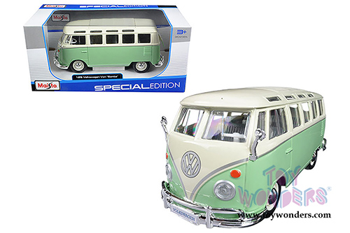 Maisto - Special Edition |  Volkswagen Van "Samba" (1/25 scale diecast model car, Green) 31956GN