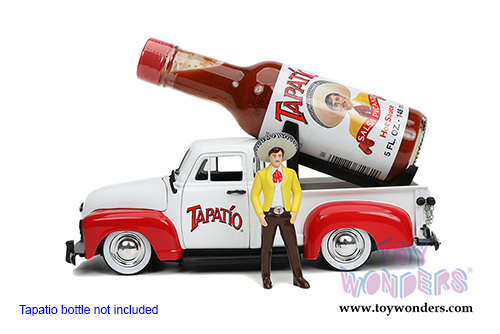 Jada Toys - Chevrolet® Pickup Truck with Charro Man figure Tapatio (1953, 1/24, diecast model car, White/Red) 31968
