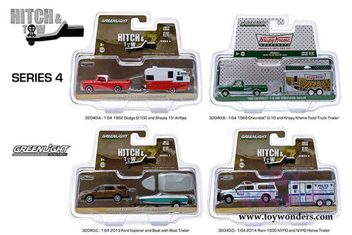 Greenlight - Hitch & Tow Series 4 (1/64 scale diecast model car, Asstd.) 32040/48