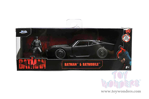 Jada Toys - DC Comics | 2022 "The Batman" Batmobile&trade; with Batman&trade; Diecast Figure (1/32, diecast model toy, Matte Black)  32042