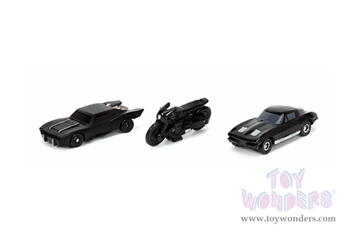 Jada Toys Nano Hollywood Rides | The Batman 2022 Batmobiles 3-Pack (1/65, diecast model car, Asstd.) 32043