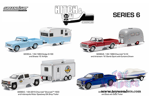 Greenlight - Hitch & Tow Series 6 (1/64 scale diecast model car, Asstd.) 32060VB/6