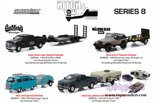 Greenlight - Hitch & Tow Series 8 (1/64 scale diecast model car, Asstd.) 32080/48