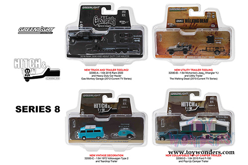 Greenlight - Hitch & Tow Series 8 (1/64 scale diecast model car, Asstd.) 32080/48