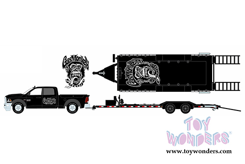 Greenlight - Hitch & Tow Series 8 | Dodge Ram 2500 and Heavy Duty Hauler Gas Monkey Garage (2016, 1/64 scale diecast model car, Black) 32080A