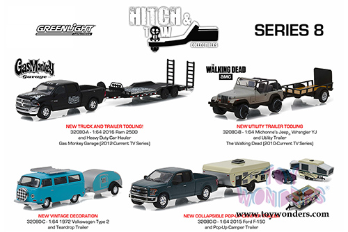 Greenlight - Hitch & Tow Series 8 (1/64 scale diecast model car, Asstd.) 32080VA
