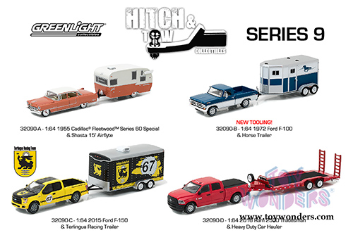 Greenlight - Hitch & Tow Series 9   (1/64 scale diecast model car, Asstd.) 32090/48