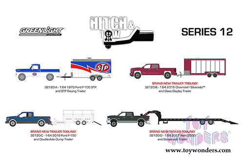 Greenlight - Hitch & Tow Series 12 Assortment B (1/64 scale diecast model car, Asstd.) 32120VB