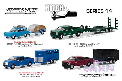 Greenlight - Hitch & Tow Series 14 (1/64 scale diecast model car, Asstd.) 32140/24