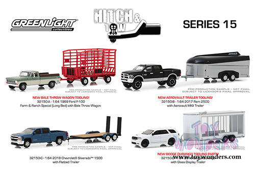 Greenlight - Hitch & Tow Series 15 (1/64 scale diecast model car, Asstd.) 32150A/24