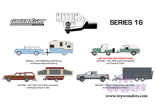 Greenlight - Hitch & Tow Series 16 (1/64 scale diecast model car, Asstd.) 32160/24