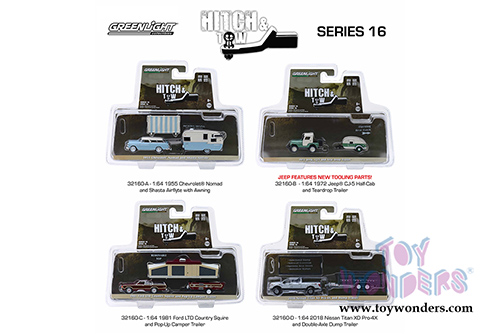 Greenlight - Hitch & Tow Series 16 (1/64 scale diecast model car, Asstd.) 32160/24