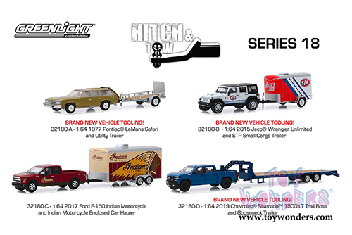 Greenlight - Hitch & Tow Series 18 (1/64 scale diecast model car, Asstd.) 32180/6