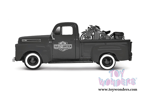 Maisto HD - Ford F-1 Pickup Harley-Davidson / WLA Flathead Motorcycle (1948/ 1942, 1/24 scale diecast model car, Black) 32185BK
