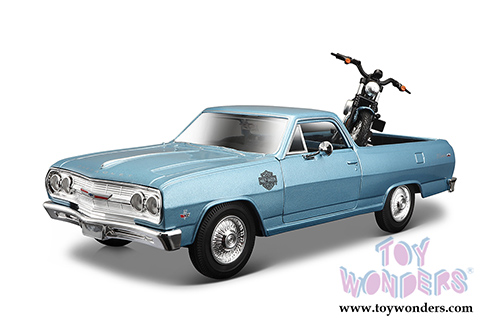 Maisto HD - Chevrolet&reg; El Camino Harley Davidson/Harley Davidson XL 1200N Nightster  (1965/2007, 1/25 / 1/24 scale diecast model car/1/24 scale diecast model car, Blue & Black) 32195