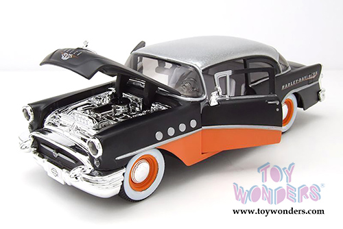 Maisto HD Custom - Buick Century&trade; Hardtop (1955, 1/26 scale diecast model car, Black/Orange) 32197BK