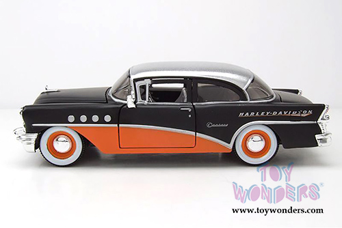 Maisto HD Custom - Buick Century&trade; Hardtop (1955, 1/26 scale diecast model car, Black/Orange) 32197BK