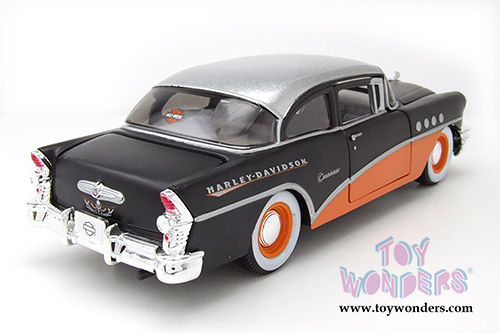 Maisto HD Custom - Buick Century&trade; Hardtop (1955, 1/26 scale diecast model car, Black/Orange) 32197BK