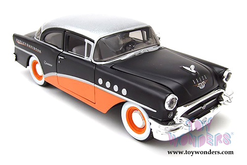 Maisto HD Custom - Buick Century&trade; Hardtop (1955, 1/26 scale diecast model car, Black/Orange) 32197BK