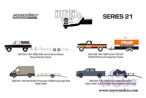Greenlight - Hitch & Tow Series 21 (1/64 scale diecast model car, Asstd.) 32210/24