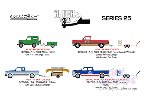 Greenlight - Hitch & Tow Series 25 (1/64 scale diecast model car, Asstd.) 32250/24