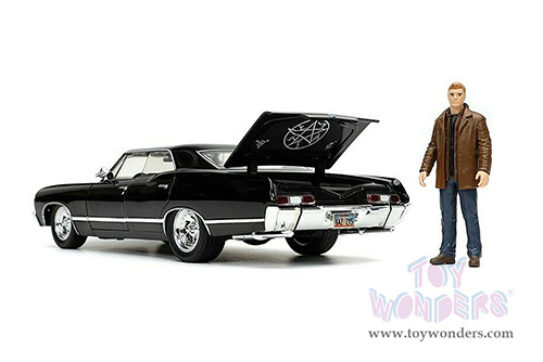 Jada Toys - Hollywood Rides | Supernatural Join The Hunt Chevrolet® Impala SS Sport Sedan with Dean Winchester figurine (1967, 1/24, diecast model car, Black) 32250/4